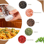 LHS Pepper Mill Grinder Set, 2Pcs Salt Grinder Peppercorn Grinders with Adjustable Coarseness-Clear