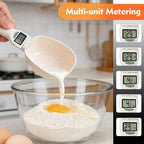 Electronic Digital Polygons Measuring Spoon, High Precision Food Scale with 5 Units (g/ml/cup/fl/oz), LCD Display Kitchen Gadget, Measuring Spoons & Cookie Scoop for Baking, Pet Food(No battery