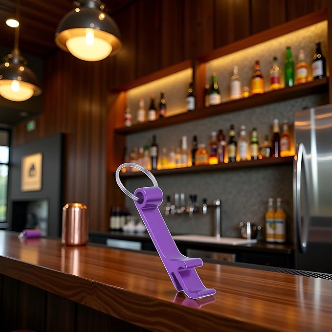 Purple Bottle Opener Keychain Aluminum Can Beer Opener Mini Aluminum Keychain Bottle Opener Beer Opener Mini Key Ring Opener for Home Pub Lover Corkscrews Bar and Wine Tools