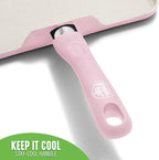 GreenLife Soft Grip Healthy Ceramic Nonstick, 11" Griddle Pan, PFAS-Free, Dishwasher Safe, Soft Pink