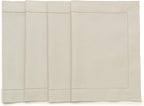 Solino Home Cotton Linen Placemats Set of 4 - Hemstitch Linen Placemats 14 x 19 Inch - Machine Washable Table Mats for New Year