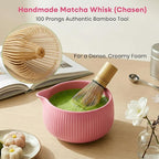 Matcha Whisk Set, 15PCS Ceramic Matcha Bowl Kit, Includes Bamboo Whisk & Holder, Glass Measuring Cup, Caddy, Sifter, Scoop, Tea Towel, Tea Mat, Making Sets for Lovers, Pink