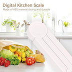 Compact Folding Digital Kitchen Scale, Highly Accurate Portable Food Scale with LCD Display, Auto Power Off and Tare Features, for Measuring Intake of Healthy Eating People (White)