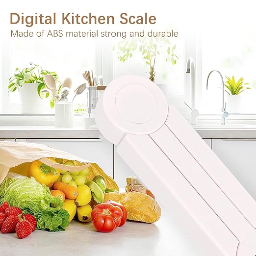 Compact Folding Digital Kitchen Scale, Highly Accurate Portable Food Scale with LCD Display, Auto Power Off and Tare Features, for Measuring Intake of Healthy Eating People (White)