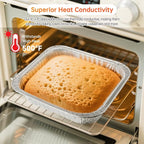 8x8 Aluminum Pans with Lids - 50 Pack Disposable Baking Pans, Tin Foil Pans with Lids for Holiday Cooking, Christmas, Parties Meal Prep, Storage, Heating and Baking