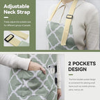 NLUS 2 Pack Kitchen Cooking Aprons, Adjustable Bib Waterproof Chef Apron with 2 Pockets for Men Women(Green Plaid/Grey Plaid)