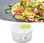 Salad Spinner, 3L Multipurpose Lettuce Spinner Vegetable Washer with Bowl Colander Basket and Easy Grip Handle for Veggie Fruit Drying, White