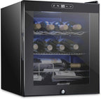 Schmecke 12 Bottle Compressor Wine Cooler Refrigerator w/Lock | Large Freestanding Wine Cellar | 41f-64f Digital Temperature Control Wine Fridge For Red, White, Champagne or Sparkling Wine - Black