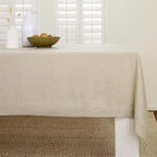 Solino Home Natural Linen Tablecloth 60 x 144 Inch - 100% Pure Linen Table Cloth for Rectangle Tables - Fete, Machine Washable Tablecloth for Christmas, Holiday, New Year