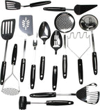 Chef Craft Select Basting Spoon, 12 inch, Stainless Steel/Black (Pack of 2)