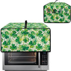 Clover Print Toaster Oven Cover Heavy Duty, Heat Resistant Dust-proof Toaster Cover Kitchen Small Appliance Protective Slipcover Washable Slipcover for Kitchen Counter, Green, S