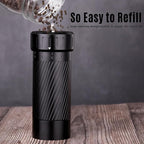Pepper Mill, Homnoble High Output Pepper Grinder Professional Grade Heavy Duty Pepper Mill, Manual Aluminum Refillable Pepper Grinder with Upgrade Adjustable Coarseness Design