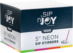 Neon Coffee Stirrers, 1000 Disposable Plastic Drink Stirrer Sticks - 5-Inch (Pack of 1) - Use As Coffee Straws Or Cocktail Mixers