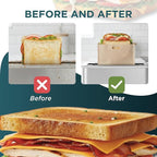Reusable Toaster Bags for Sandwiches – Non-Stick Toaster Oven Bags for Grilled Cheese, Paninis, Wraps & Breakfast – Keeps Toasters Clean, Crumb-Free, Mess-Free Cooking - 8 Pack