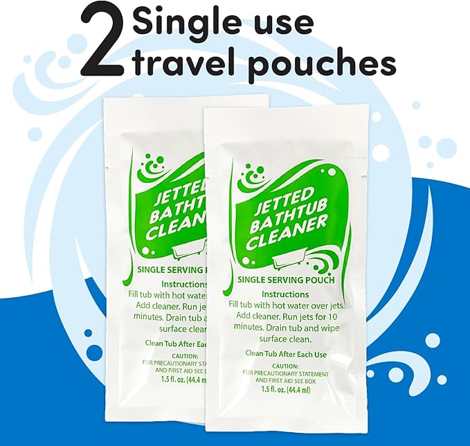 Oh Yuk Jetted Bathtub Cleaner Concentrate - 2 Single-Use Travel Pouches