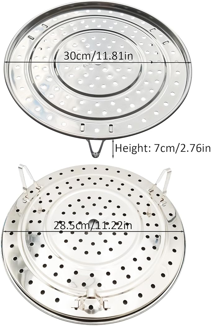 Steamer Rack, 11.81" / 30cm 304 Stainless Steel Removable Legs Multifunction Steaming Stand Holder Rack for Steamer Pot Pans