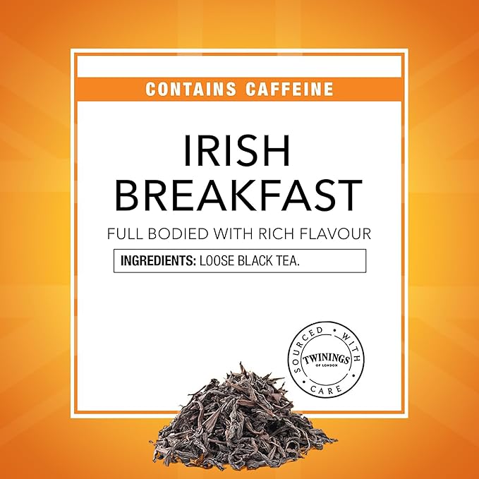 Twinings Irish Breakfast Loose Tea, 3.53 Ounce Tins (Pack of 6), Smooth, Flavourful, Robust Black Tea Leaves, Caffeinated, Enjoy Hot or Iced
