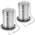 House Again 2 Pack Tea Strainers for Loose Tea, Extra Fine Mesh Tea Infuser, Updated Slim Threaded Lid & 304 Stainless Steel, Tea Ball Filter Bags Diffusers, Loose Leaf Tea Steeper for Brew Spices