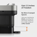 Riser Stand for Nespresso Vertuo Pop+, 2.5inch Height Elevation Stand, 3D Printed Coffee Machine Base, Compatible with Standard and Deluxe Models, Fits YETI 20 oz & Contigo 16 oz Mugs (Black)