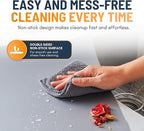 Oven Liners for Bottom of Oven - 4 Pack Large Heavy Duty Mats, 17”x25” Non-Stick Reusable Liner for Electric, Gas, Toasters, Grills - BPA & PFOA Free Kitchen Accessory to Keep It Clean (Silver)