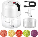 EASYSPEED Electric Garlic Chopper 1Cup, Mini USB Charging Wireless Food Processor with 304 Stainless Steel, 3 Sharp Blades, Portable Kitchen Meat Grinder for Onion, Garlic, Ginger, Chili