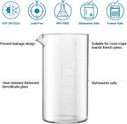 YMMIND Standard Universal Design 34 oz French Press Replacement Glass Beaker, Fits Most Brands French Press Coffee Makers (1Quart / 1000ml / 5-6 Cup) Coffee Press Borosilicate Glass Water Bottle