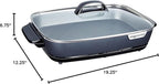 Presto 06858 16-Inch Slimline Electric Skillet with Glass Cover - Nonstick, Adjustable Temperature, Black
