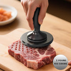 3 in 1 Meat Tenderizer Tool - Meat Mallet, Dual-Sided Kitchen Pounder for Tenderizing Steak, Chicken Cutlet