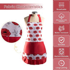 Vintage Floral Apron for Women with Functional Pockets Adjustable Neck Strap for Cooking Baking Mother's Gift