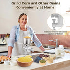 High Hopper Corn Grinder, Iron Grain Grinder Manual Coffee Grinder, Hand Grinder with Large Hopper for Barley Wheat Berries Coffee Chickpeas Pepper Dried Beans, Animals Feed Home Brewing