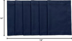 Solino Home Navy Blue Placemats Set of 6 - Cotton Linen Hemstitch Placemats 14 x 19 Inch for Holiday, Winter, New Year