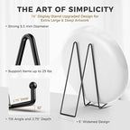 TR-LIFE 16 Inch Heavy Duty Plate Stand (4 Pack) - Metal Display Easel for Large Plates, Picture Frames, Signs, Posters, and Decorative Platters