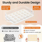 Silicone Muffin Pans With Metal Reinforced Frame - 24 Cups Durable Silicone Baking Pan for Muffins, Cupcakes, BPA Free and Dishwasher Safe - Beige with Rainbow Spots, Set of 2