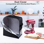 BAGSPRITE Stand Mixer Cover with Appliance Sliders Base Compatible with KitchenAid Mixer-Storage Bag for 6/7/8 Quart with Pockets for Kitchen Aid Accessories and Attachments