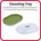 GoodCook Everyday Microwave Food Steamer – Vegetable & Fish Cooker, Preserves Vitamins & Nutrients, Quick Dinner & Meals, Adjustable Steam Release Vent