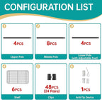 SINGAYE 6 Small Wire Shelves Kitchen Pantry Close Home Organizers and Storage Bathroom Shelf Laundry Room Organization Adjustable Book Metal Garage Shelving Unit