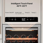 Ca'Lefort 90 Bottle Wine Fridge - 24 Inch 40-65°F Wine Cooler with Glass Door & Bottom Drawer, 10 Adjustable Shelves & 3 LED Lights, Energy Star Certified Built-in/Freestanding for Home/Bar/Kitchen