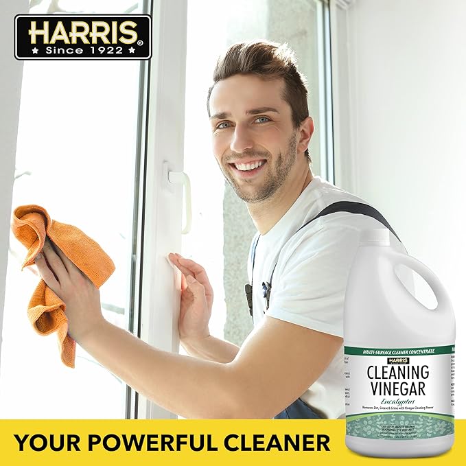 HARRIS Cleaning Vinegar All Purpose Household Surface Cleaner, 128oz (Eucalyptus) with Easy Pour Funnel Included