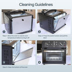 PlumChef 13 Quart 4 Slices Air Fryer Convection Toaster Oven, 1500W, Multifunction Oven with Reference Menus on Panel, Time and Temperature Controls(Stainless Steel)