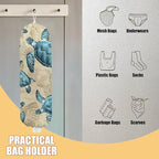 Sea Turtle Plastic Bag Holder, Wall Mount Grocery Bag Holder, Plastic Storage bag, Pull Rope Free Adjustment, Plastic Bag Holders for Grocery Bags, Plastic Bag Dispenser for Home Kitchen