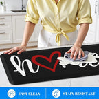 HappyTrends Kitchen Mat Cushioned Anti-Fatigue Rug Non-Slip Kitchen Rugs Stain Resistant Ergonomic Comfort Mat for Floor, Office, Sink, Laundry (17.3"x 28", Black)