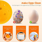 Egg Brush Cleaner, Egg Cleaner Scrubber for Fresh Eggs, Cute Chick Shaped Silicone Egg Washer, Reusable Multipurpose Washing Egg Tool for Fruits and Vegetables(White)