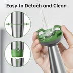 Turelar Immersion Blender Handheld Corded Hand Blenders Set 1100W, Trigger Variable Speed 5 in 1 Stick Emulsifier with Chopper, Whisk and Frother for Soup, Baby Food and Smoothies, Green