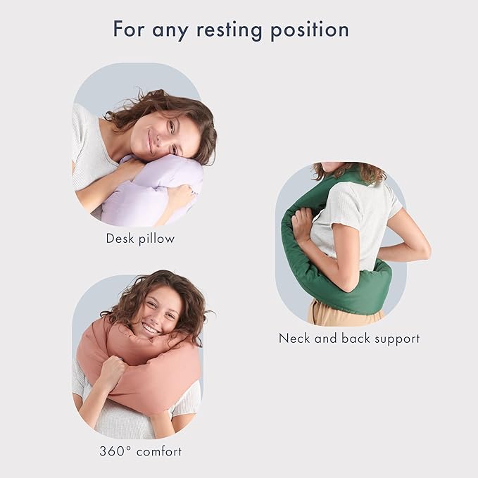 Huzi Infinity Pillow - Home Travel Soft Neck Scarf Support Sleep (Grey)