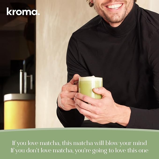 Kroma Beauty Matcha Latte Powder 17.75oz, 503g, 60 Servings – Ceremonial Grade Japanese Matcha Green Tea with Collagen, Ginger, Turmeric & Adaptogenic Mushrooms for Daily Wellness & Rituals