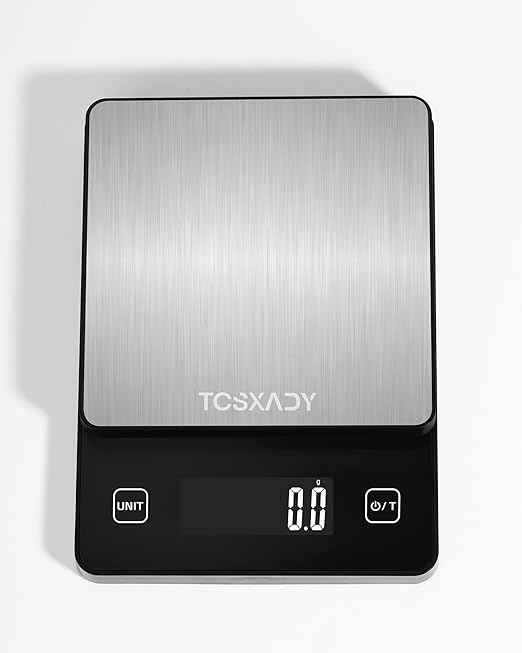 Food Scale 0.1g Precise Graduation,11lb Digital Kitchen Scale with 10 Units LCD Display and Tare Function, Compact Design for Baking, Healthy Cooking,Meal Prep, 304 Stainless Steel