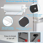 Paper Towel Holder Magnetic, Magnetic Paper Towel Holder for Fridge, Toilet Paper Roll Holder Magnet Towel Rack Wall Mount Shelf Bar for Towels Rolls Bathroom RV Dorm Kitchen Wall Decor, White 2 Pack