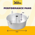 Wilton Aluminum Angel Food Tube Cake Pan - Natural Anodized Aluminum Baking Pan - Made Without PFAS - Will Not Rust - Offers Even Heating - 10 x 4 Inches