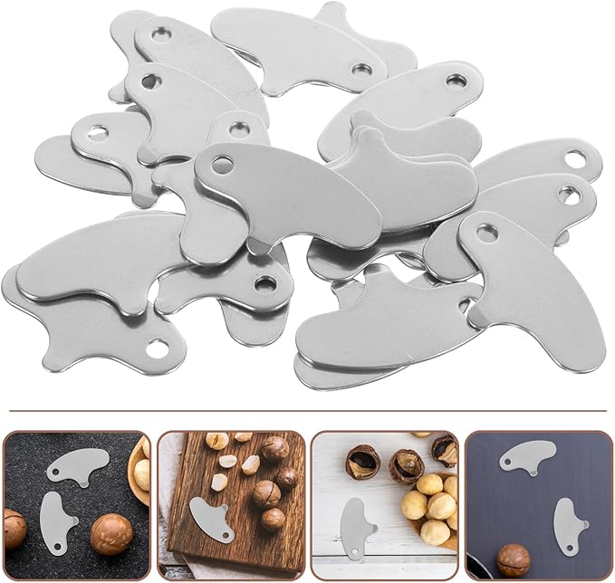 Toyvian Stainless Steel Macadamia Nut Opener and Portable Nut Sheller Tool 25pcs Set for Cracking Walnuts Pecans and Home Kitchen Specialty Gadget