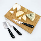 Cheese Knife - MATTSTONE HILL Cheese Cleaver, Hard Cheese Cutter, Premium Stainless Steel, Black Handle